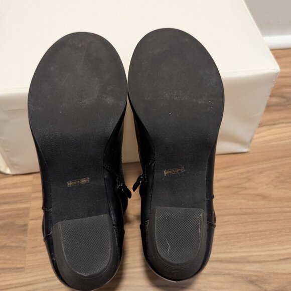 De Blossom Collection Kiosk 17 Leather Buckle and zipper boots Chunky Heel - Picture 3 of 5